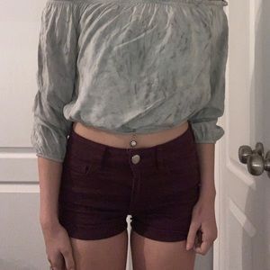 Burgundy Jean shorts